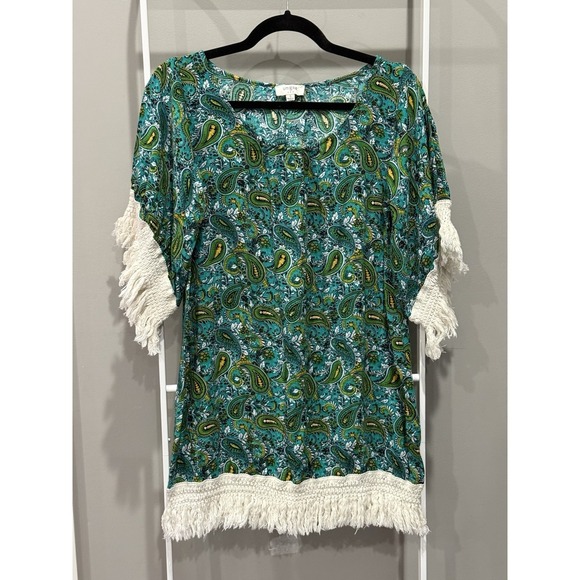Umgee Dresses & Skirts - UMGEE Womens Hippie Pheasant Chic Bohemian Paisley Fringe 3/4 Sleeve  Dress S